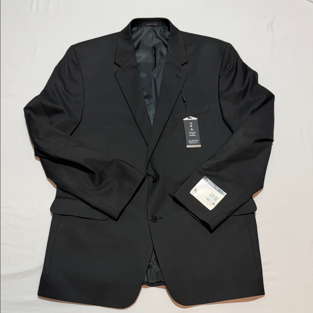 NEW- Alfani Men's Black Two-button Suit Jacket Size 42R MSRP $360